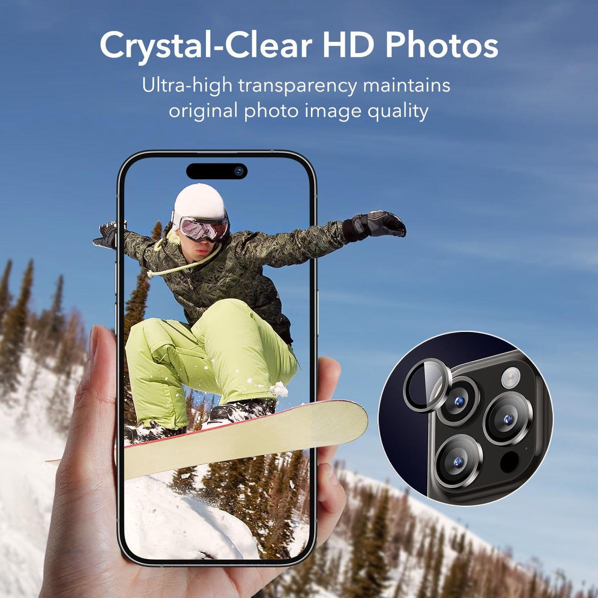 ESR for iPhone Duo Camera Lens Protector, 2 Pack, Black