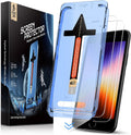 MAGIC JOHN 2 Pack Screen Protector for iPhone SE 3/SE 2 (2022/2020 Edition), iPhone7/8/6 Tempered Glass, Auto Dust-Elimination, Bubble Free, Easy Installation