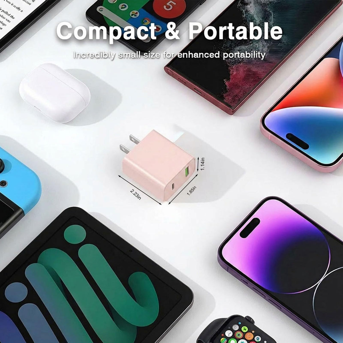 4 Pack USB C Charger Block,20W USB-C & USB-A Port Charger,for i Phone 17/16