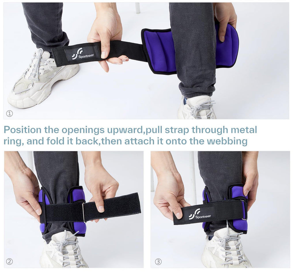 Sportneer Adjustable Ankle Weights, 2-10 lb per Pair, Removable Weights