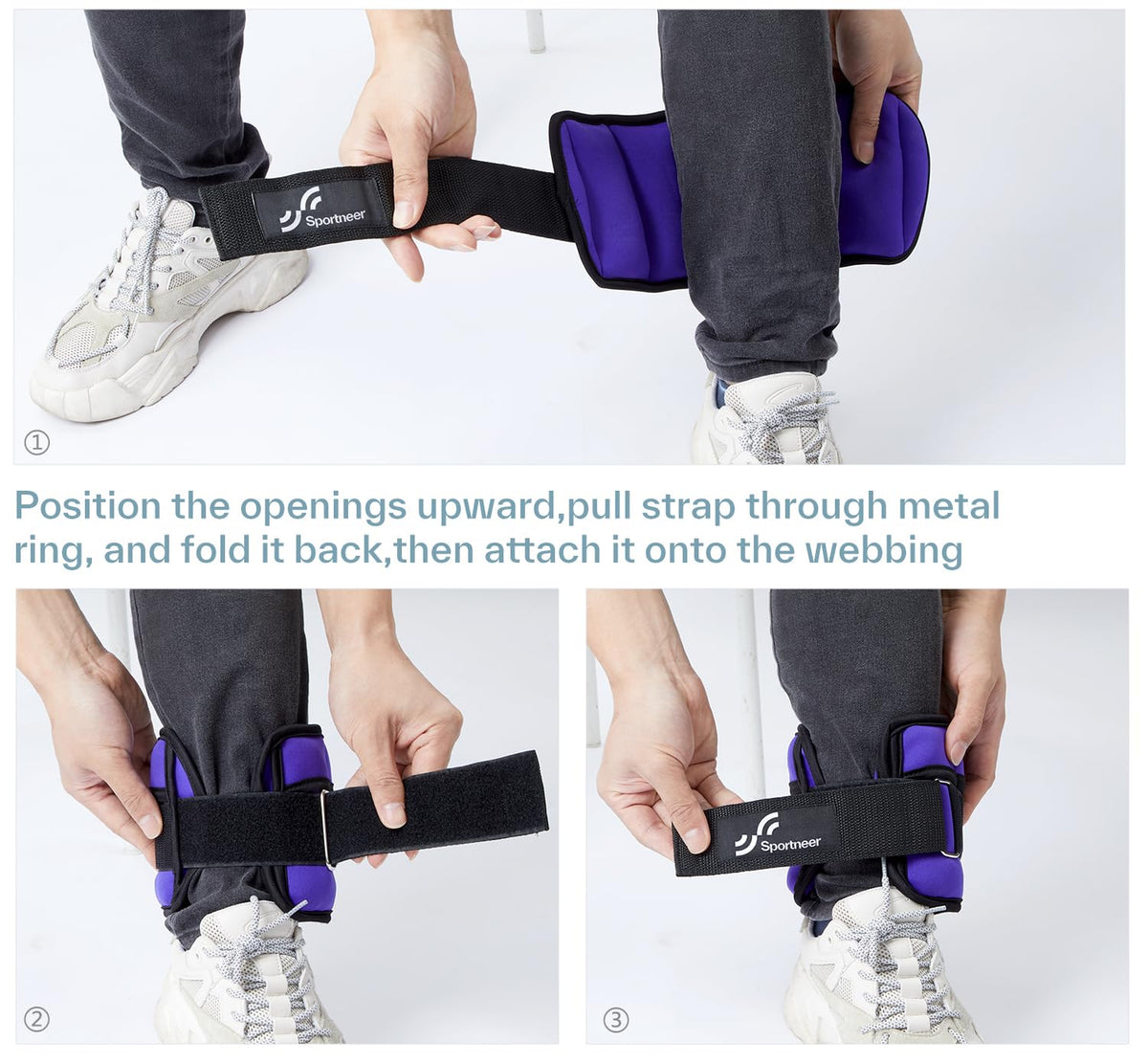 Sportneer Adjustable Ankle Weights, 2-10 lb per Pair, Removable Weights