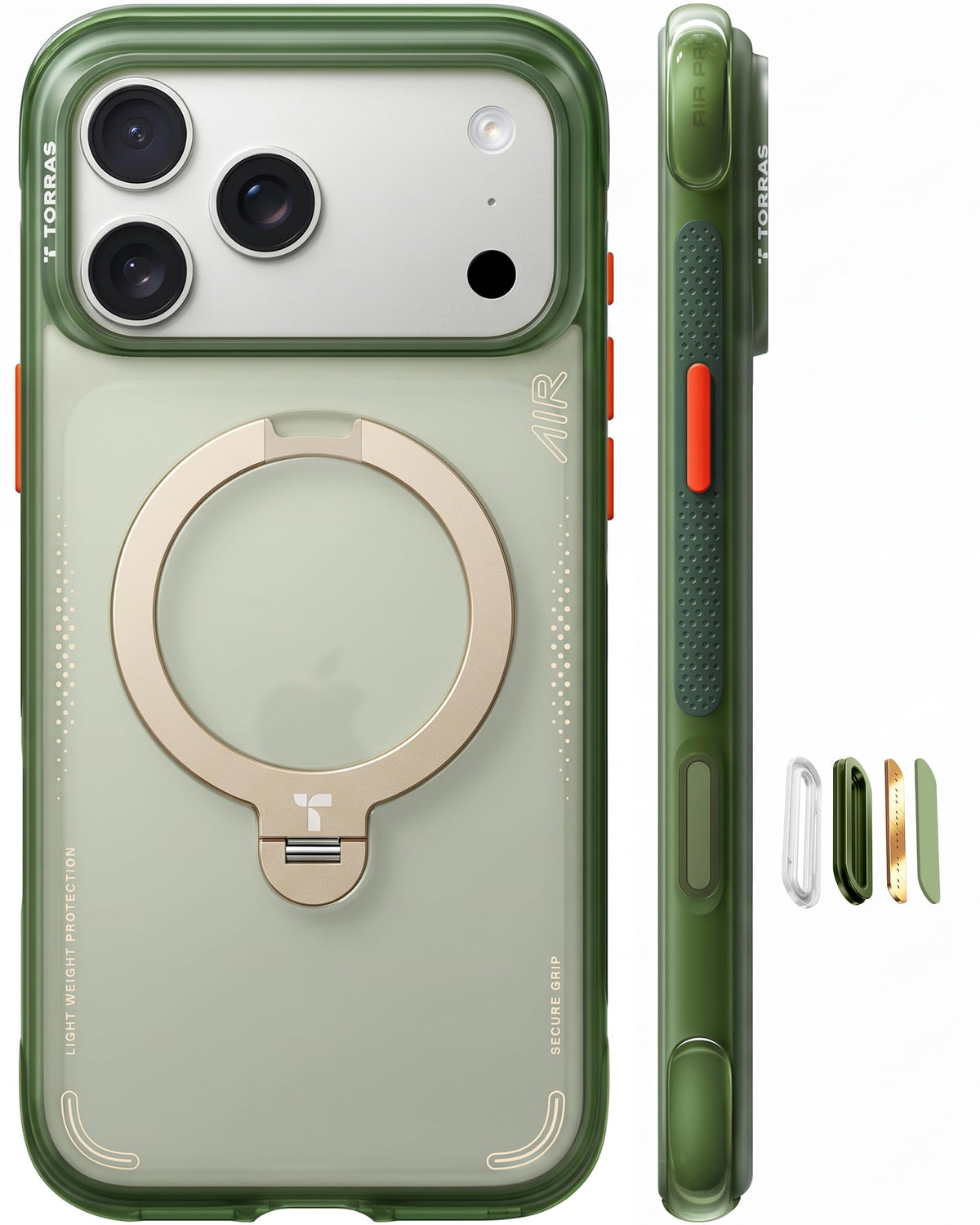 TORRAS Ostand Q3 Air for iPhone 15 Pro Max Case with Stand, Shockproof