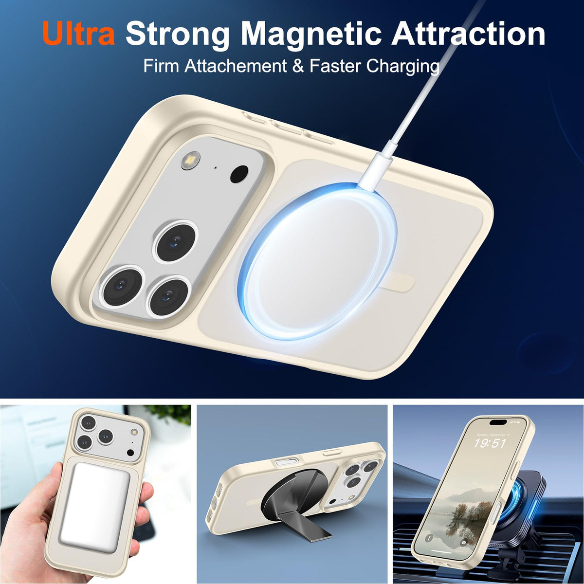 SUPFINE Magnetic for iPhone 18 Pro Max/17 Pro Max Case Dark Blue