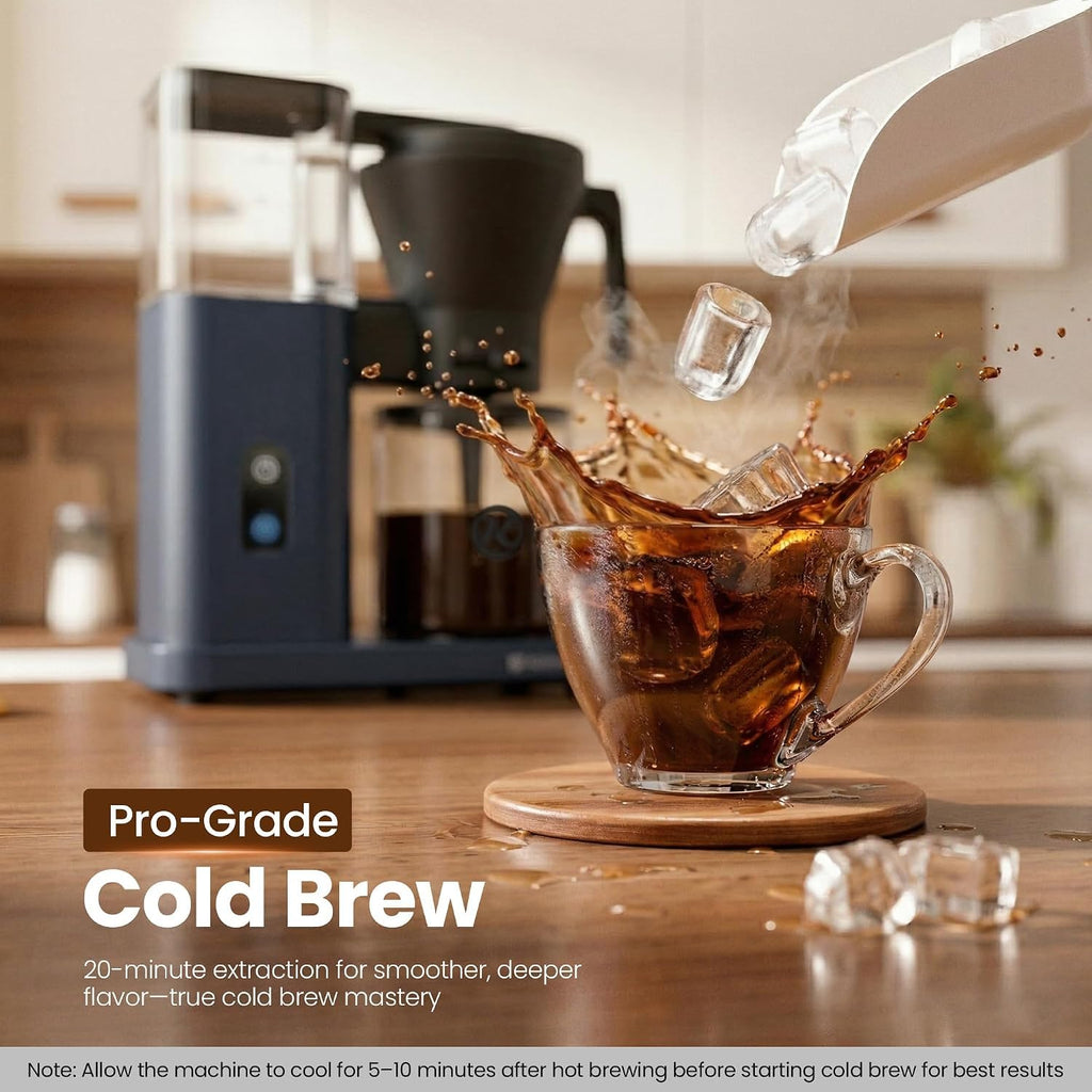 Kismile SCA-Certified 8-Cup Drip Coffee Maker with Pour-Over Control