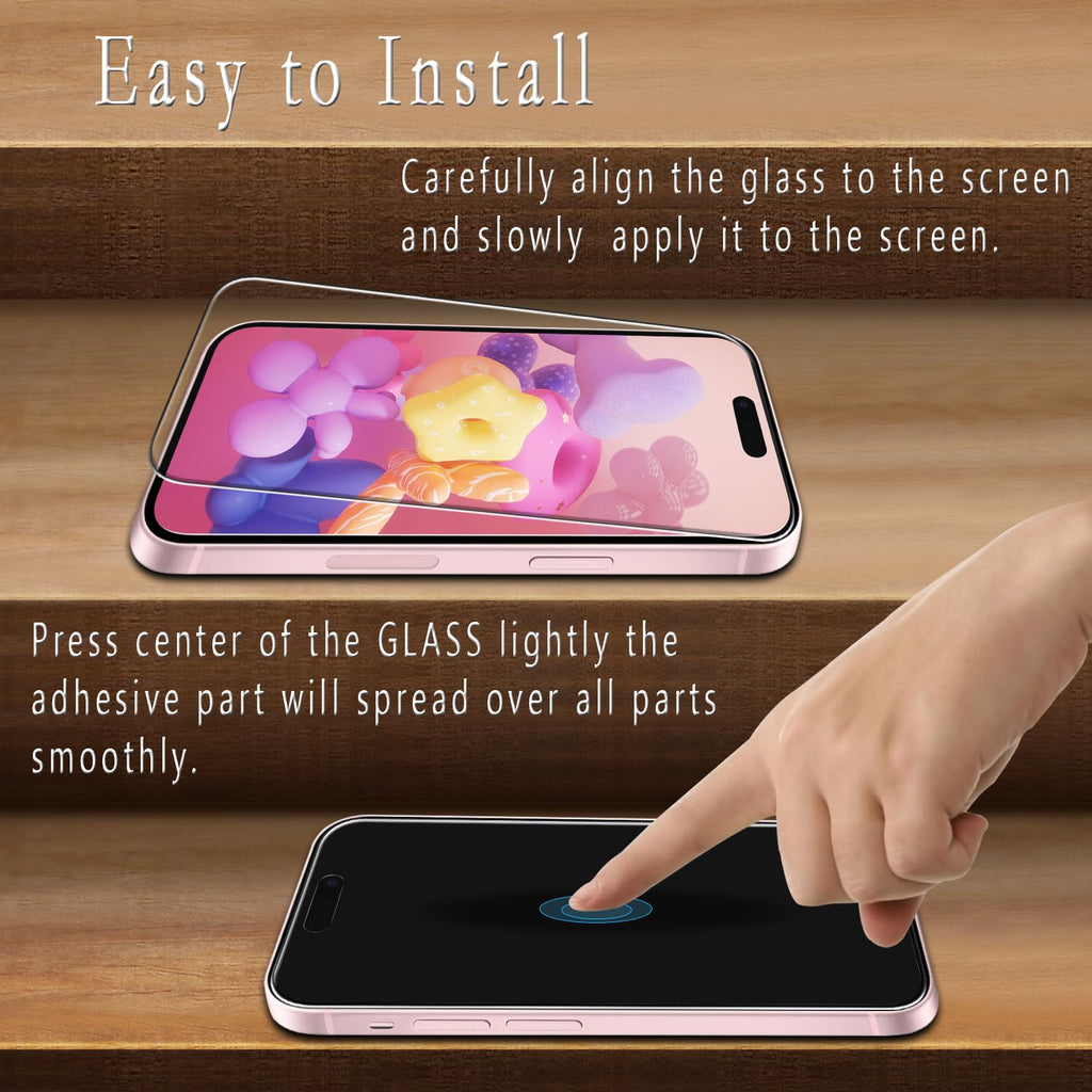 2 Pack Screen Protector for iPhone 16 Pro Max Tempered Glass