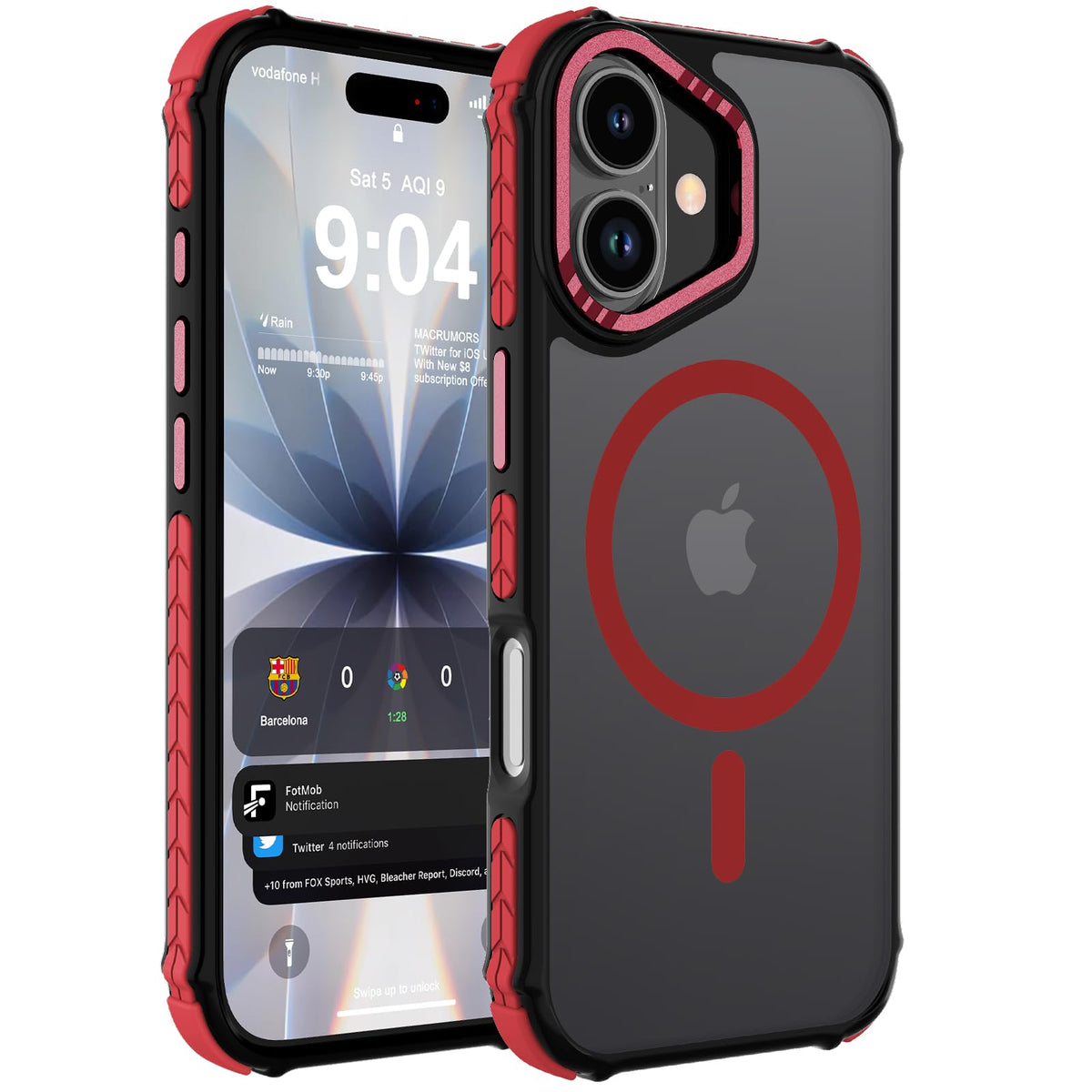 DEERLAMN Strong Magnetic Case for iPhone 13 Pro 6.1-Inch, Matte Orange
