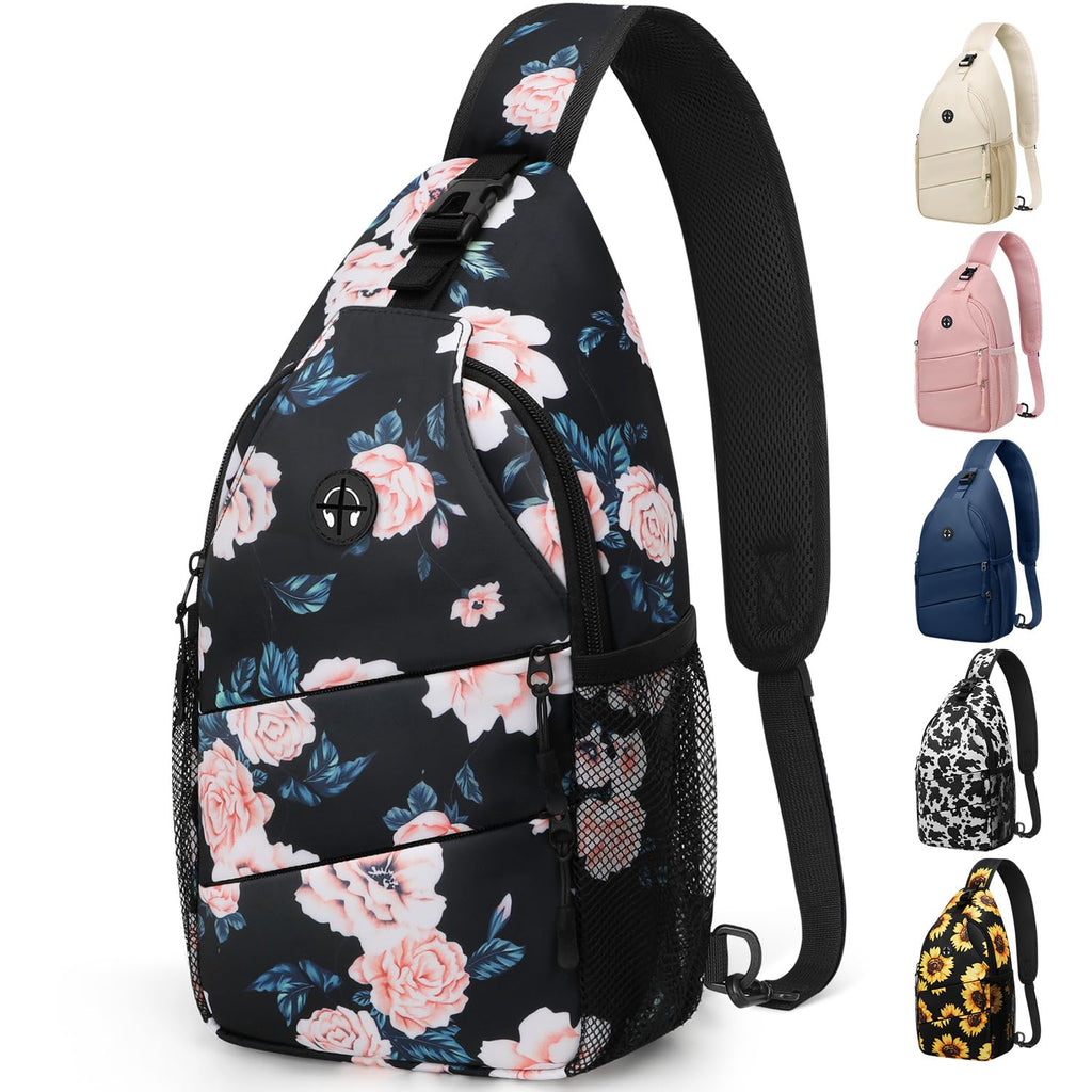 Pritent Crossbody Bags for Women Men Trendy Sling Bag Backpack Casual Chest Bag with Convertible Shoulder Strap