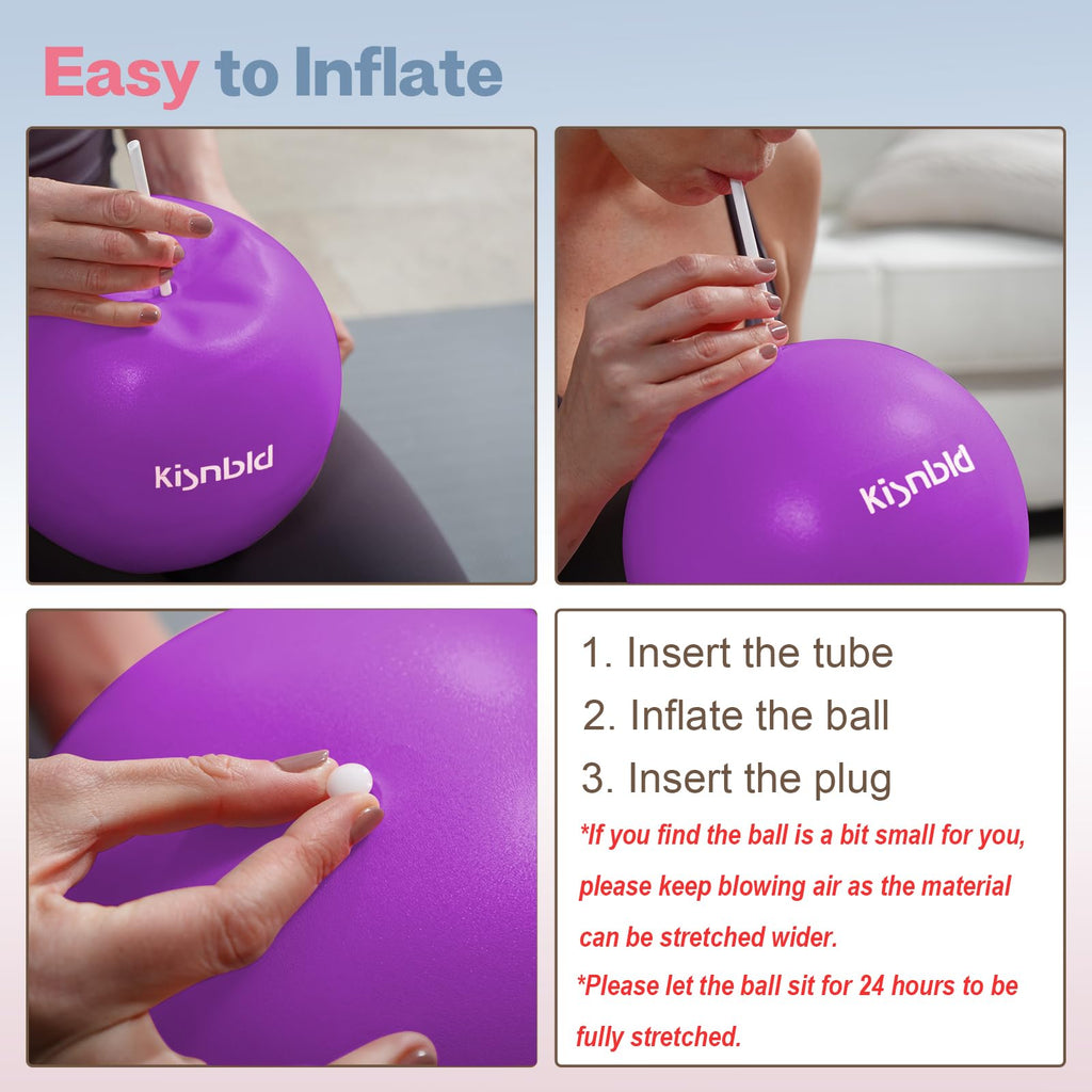 kisnbld 9 Inch Pilates Ball, Small Exercise Ball for Core &Physical Therapy