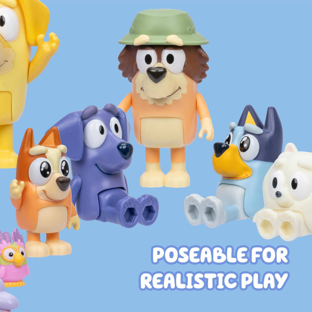 Bluey Family Figure 4-Pack, Poseable Toys with Bingo & Bandit