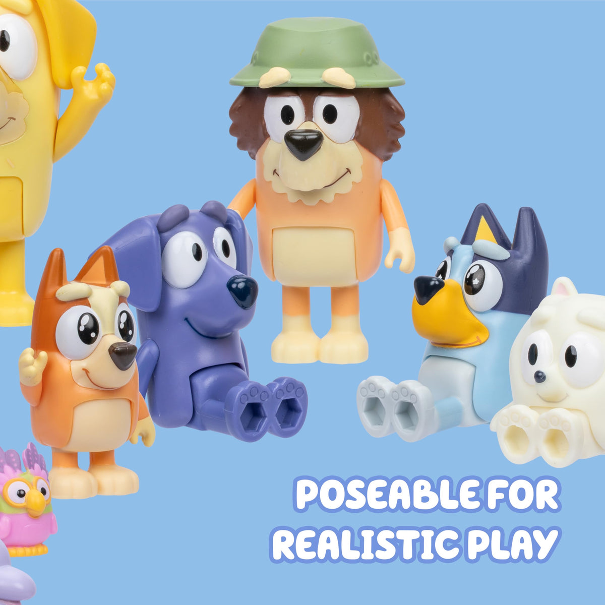 Bluey Family Figure 4-Pack, Poseable Toys with Bingo & Bandit