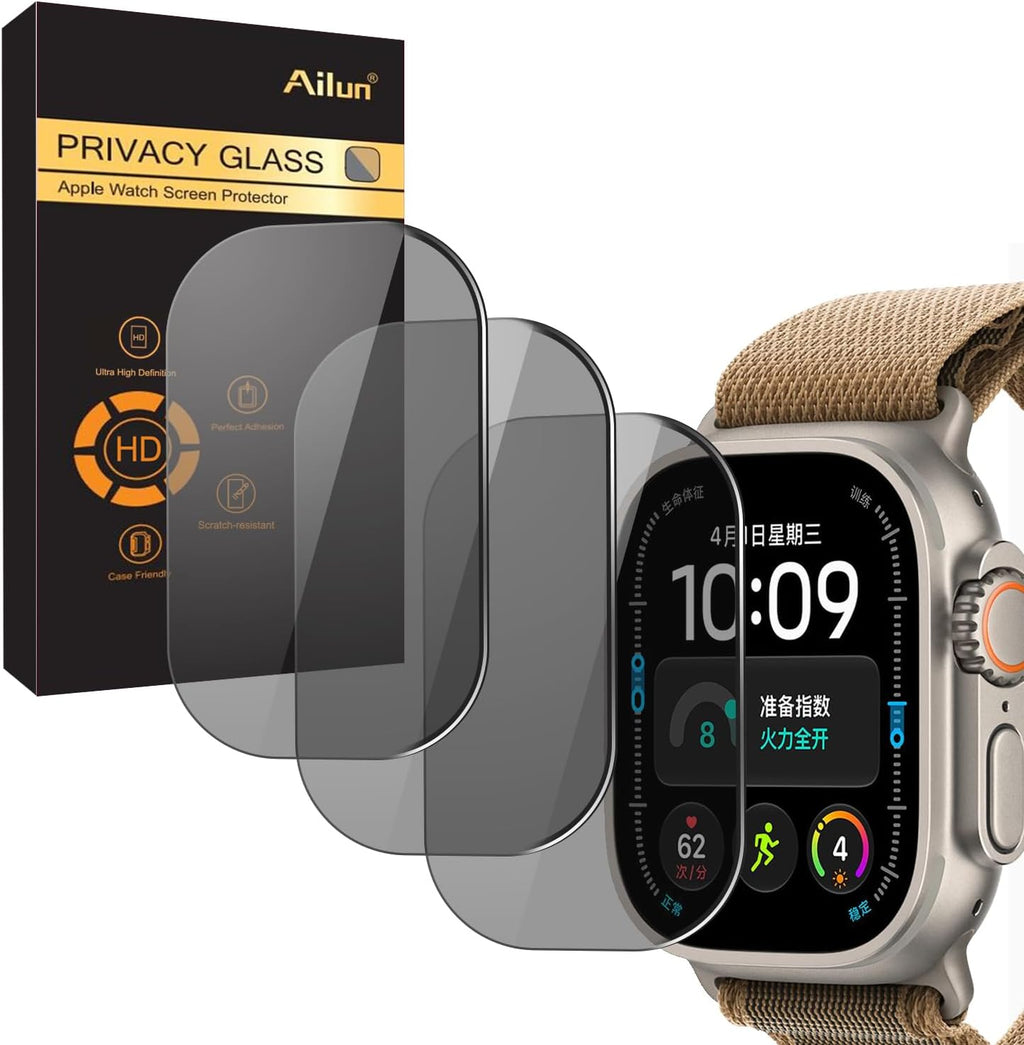 Ailun 3 Pack Screen Protector for Apple Watch Ultra 4/3/2/Ultra [Clear]