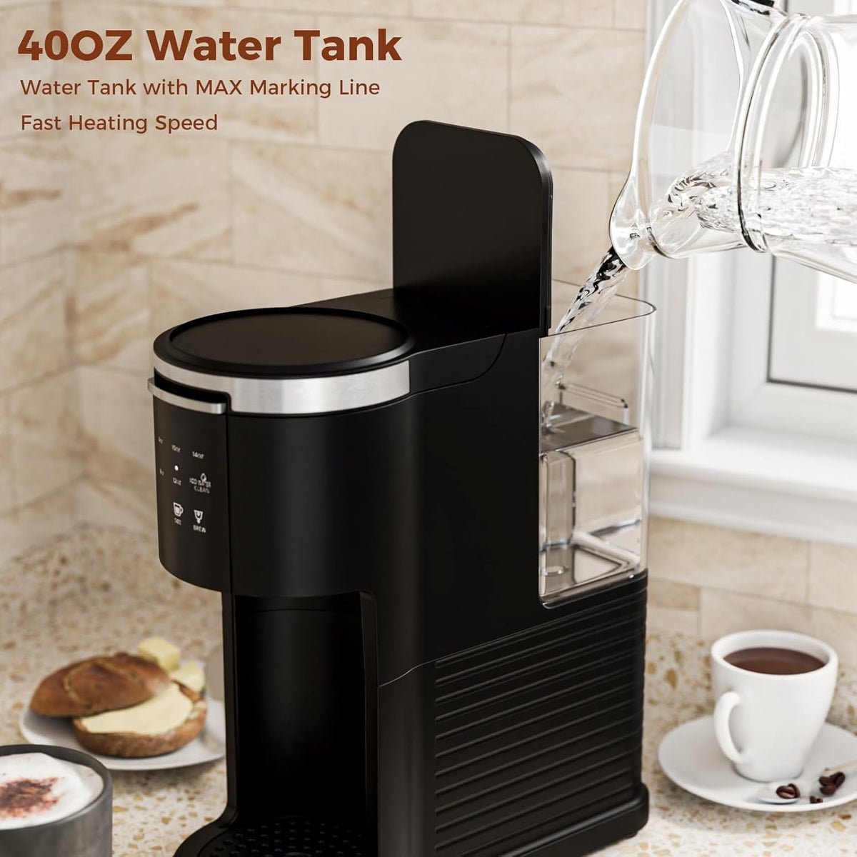 Kismile Single Serve Coffee Maker, 2-in-1 Coffee Pod & Ground Brewer