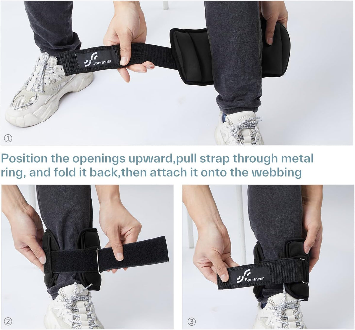 Sportneer Adjustable Ankle Weights, 2-10 lb per Pair, Removable Weights