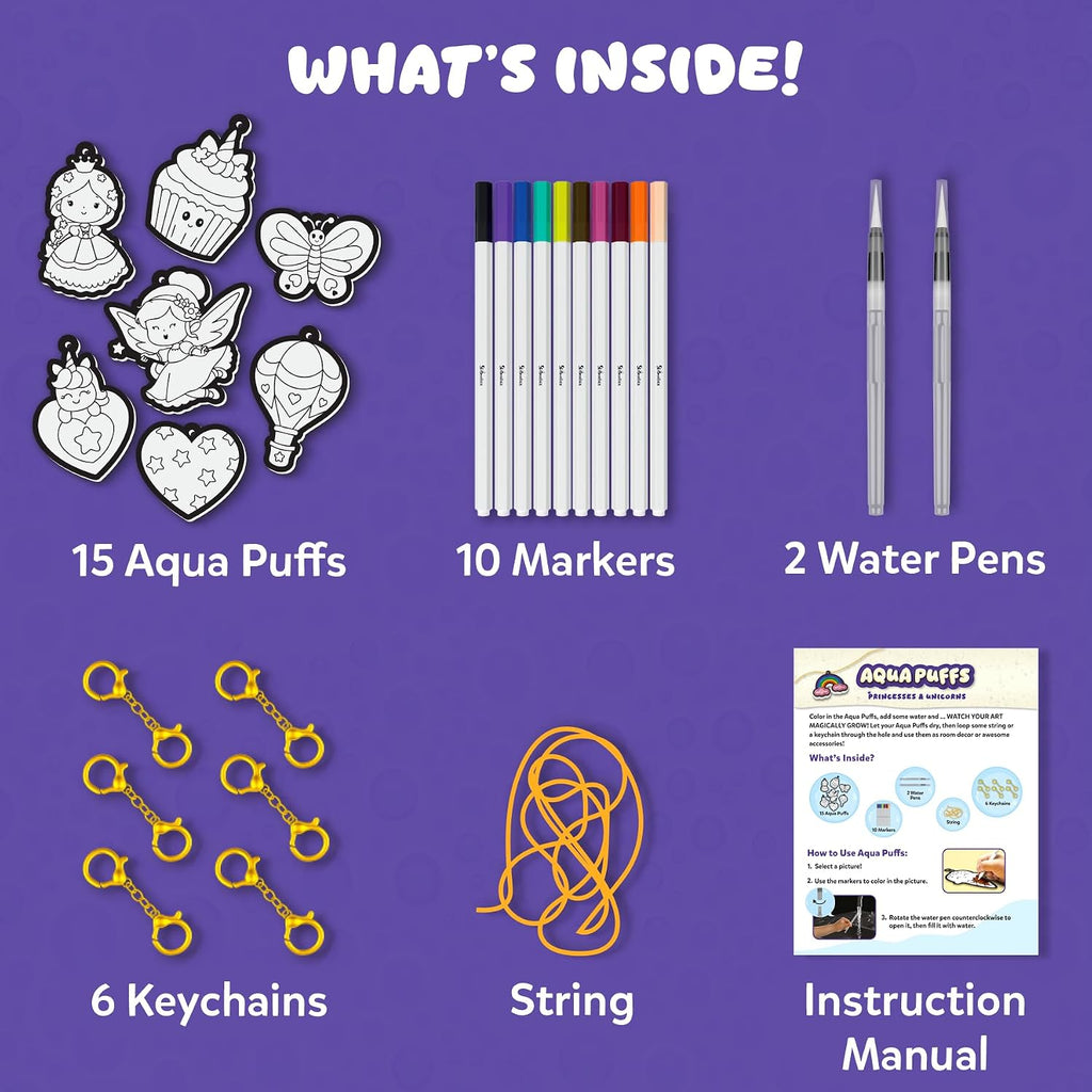 Skillmatics Aqua Puffs Unicorns, Art & Craft Gift for Kids, Paint by Number