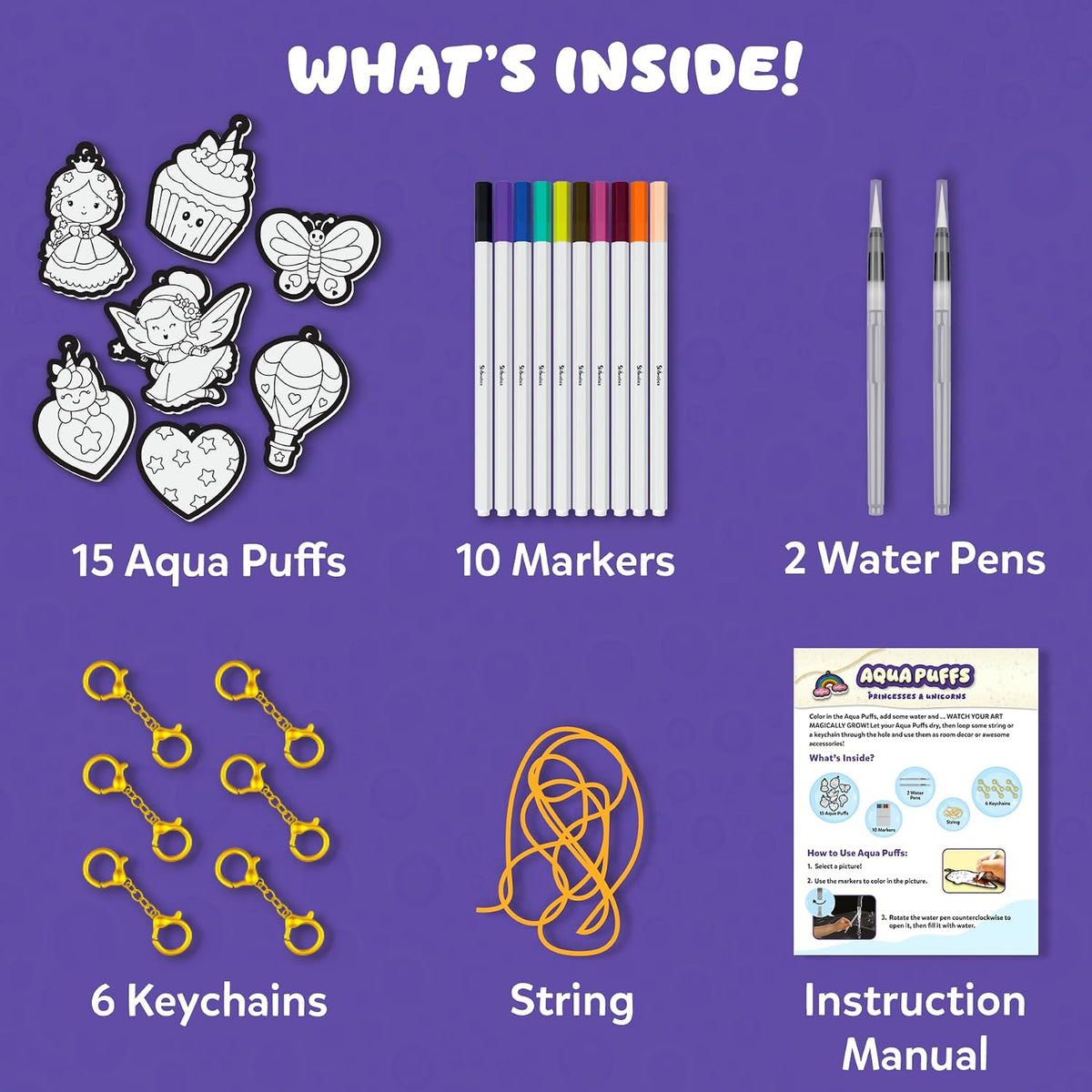 Skillmatics Aqua Puffs Unicorns, Art & Craft Gift for Kids, Paint by Number