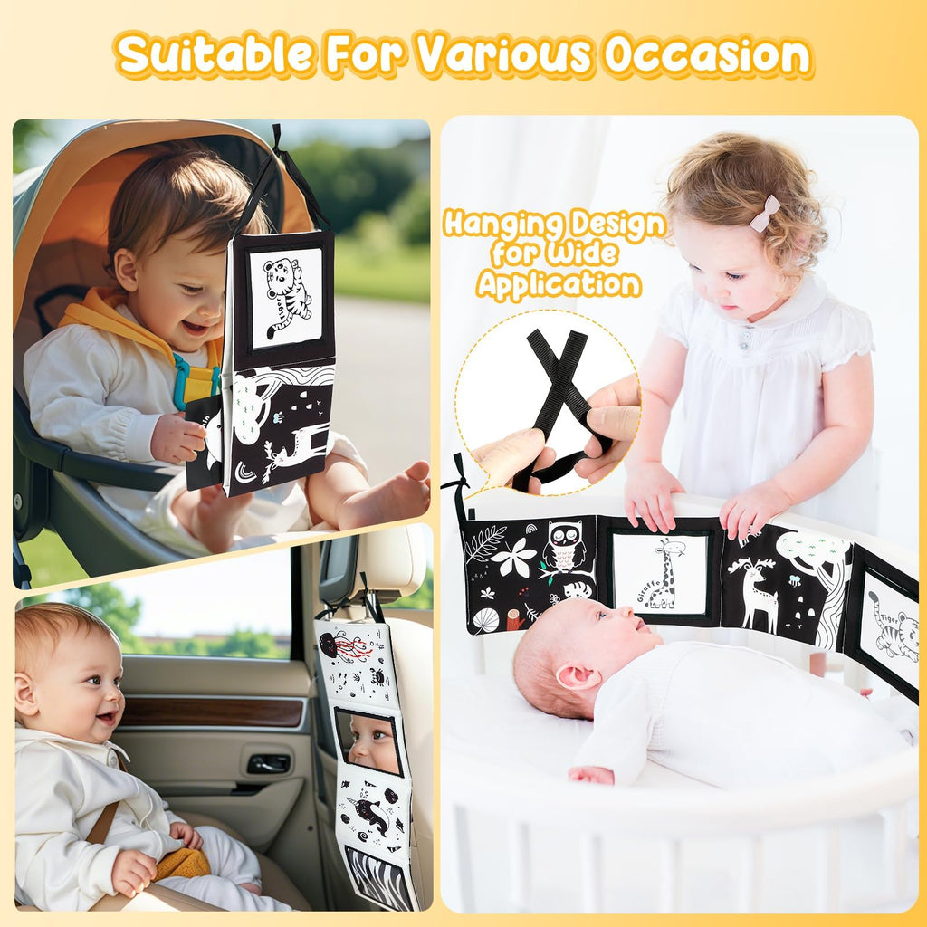 URMYWO Black and White Baby Toy, Tummy Time High Contrast Newborn Toys