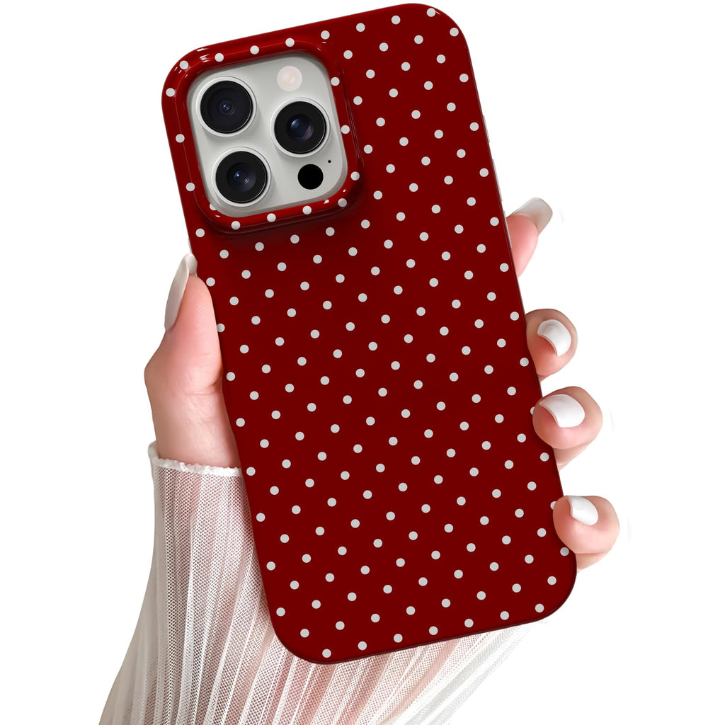 Yeddabox for iPhone 14 Plus Case Cute Polka Dot Phone Case Soft TPU Slim Shockproof Phone Cover for Women Girls, White