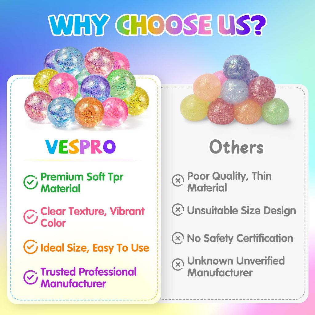VESPRO 12Pack Fidget Toys Squishy ，Cute Bear Squeeze Ball