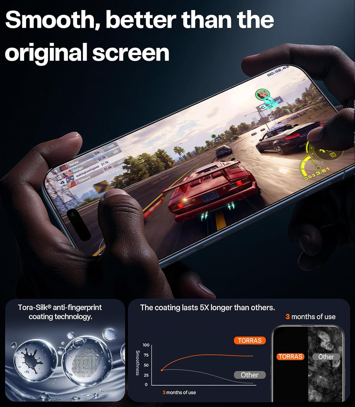 TORRAS 2-Pack for iPhone Air Screen Protector [12Ft Military-Grade Shatterproof] [9H+ Aerospace Tempered Glass] Anti-Scratch Full Coverage Fit