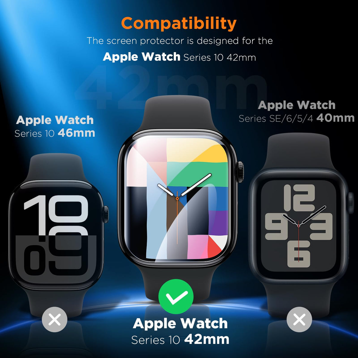 LK 6Pcs for Apple Watch Series 12/Series 11/Series 10 46mm Screen Protector