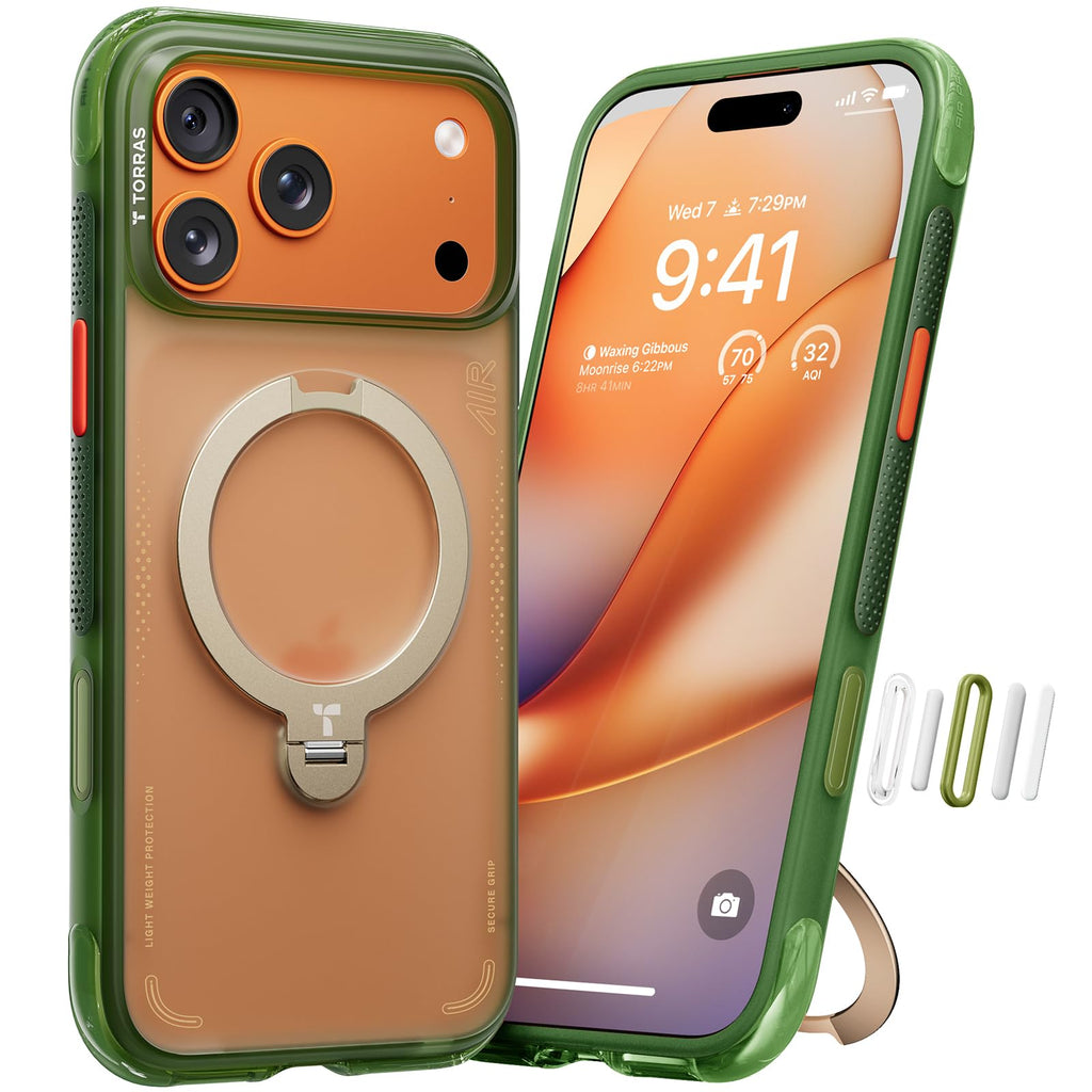 TORRAS Ostand Q3 Air for iPhone 15 Pro Max Case with Stand, Shockproof