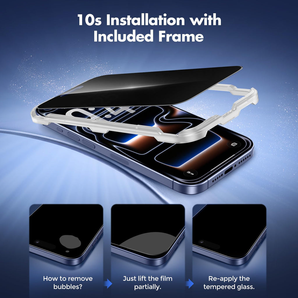 UNBREAKcable Privacy Screen Protector for iPhone 16 Pro Max, Full Coverage