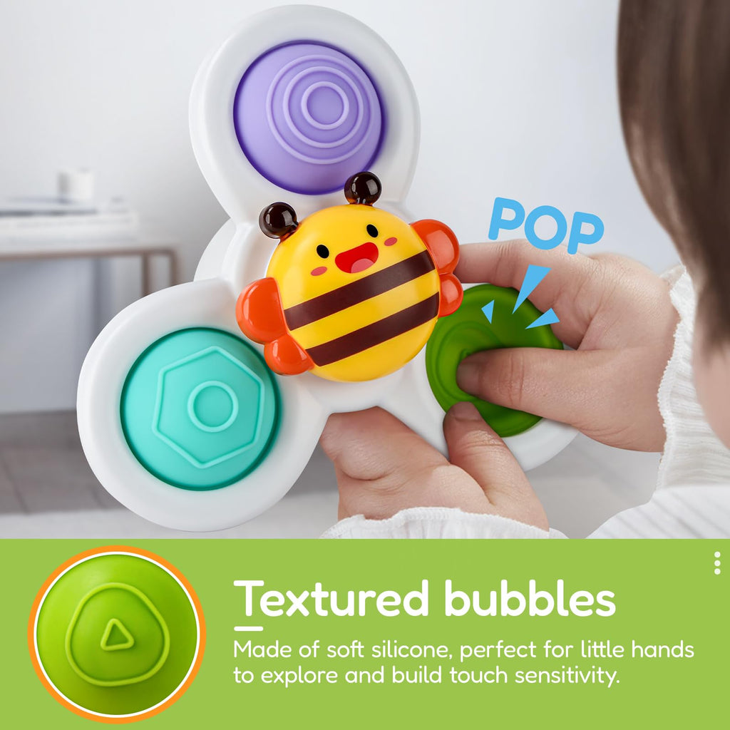 ALASOU Pop Suction Cup Spinner Airplane Travel Toys for 1 Year Old Boy Girl