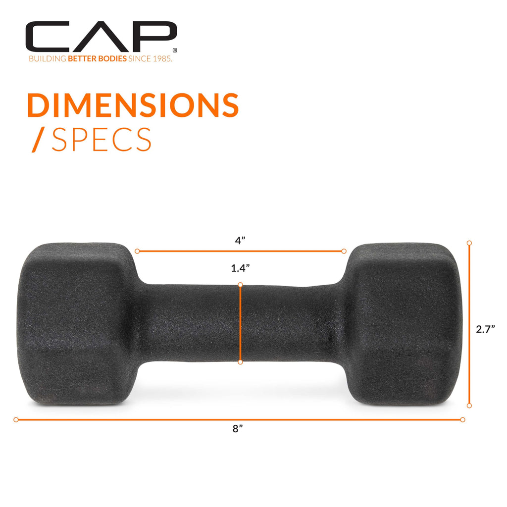 CAP Neoprene Dumbbell Pairs & Sets, Non-Slip Grip, Hex Design