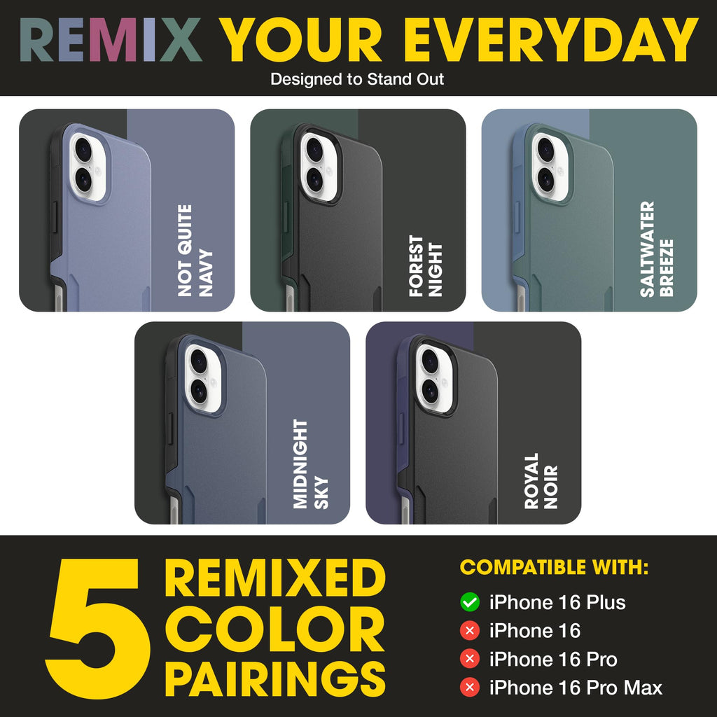 OtterBox iPhone 16 Commuter Series Case - Baby Blue Jeans, Thin & Protective iPhone Case, Dual-Layer, Impact Absorbing iPhone Case