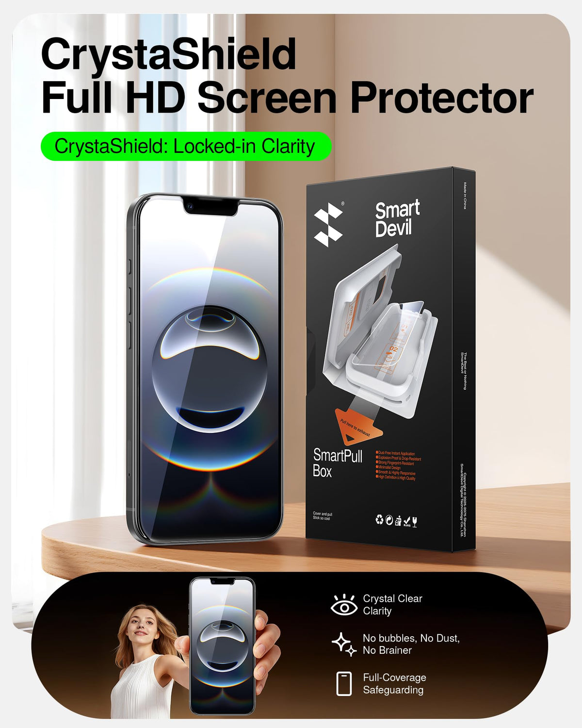 SMARTDEVIL 2 Pack Privacy Screen Protector for iPhone 17 Pro Max, Anti-Spy