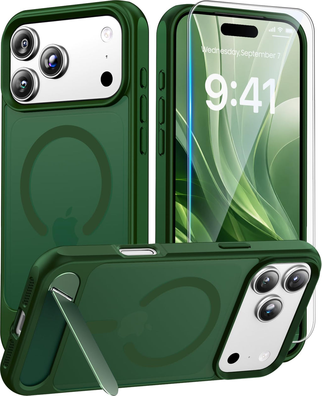 Magnetic for iPhone 15 Case with Stand, Clear