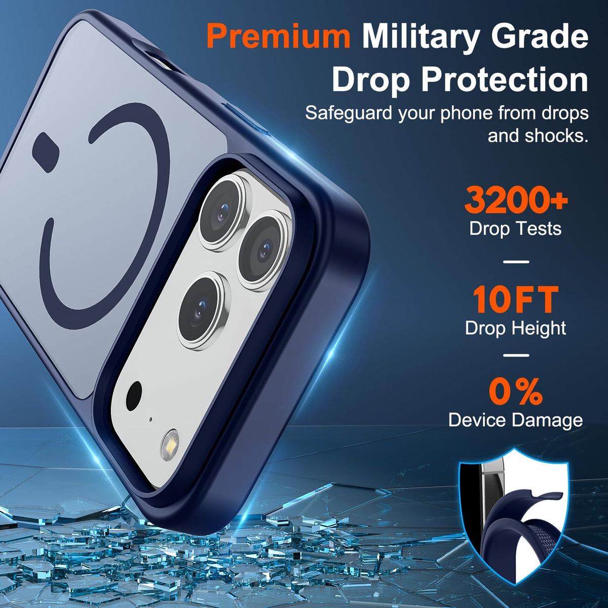 SUPFINE Magnetic for iPhone 18 Pro Max/17 Pro Max Case Dark Blue