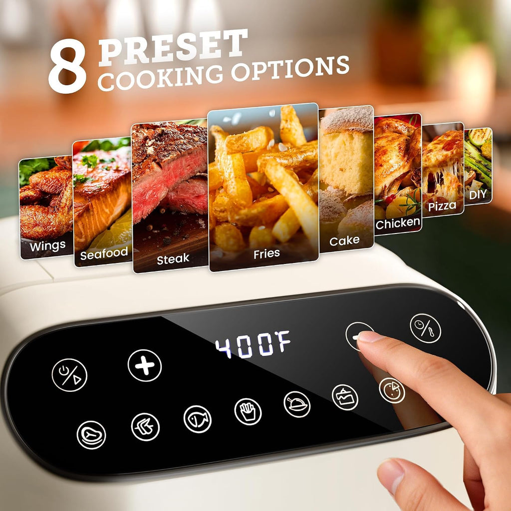 Kismile 5QT Glass Air Fryer, Non Toxic AirFryer with Digital Touch Control