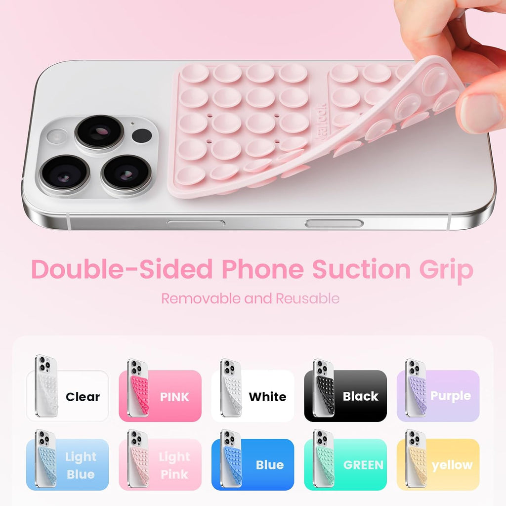 Klearlook 4PCS Silicone Double Sided Suction Cup Phone Case, Combination C