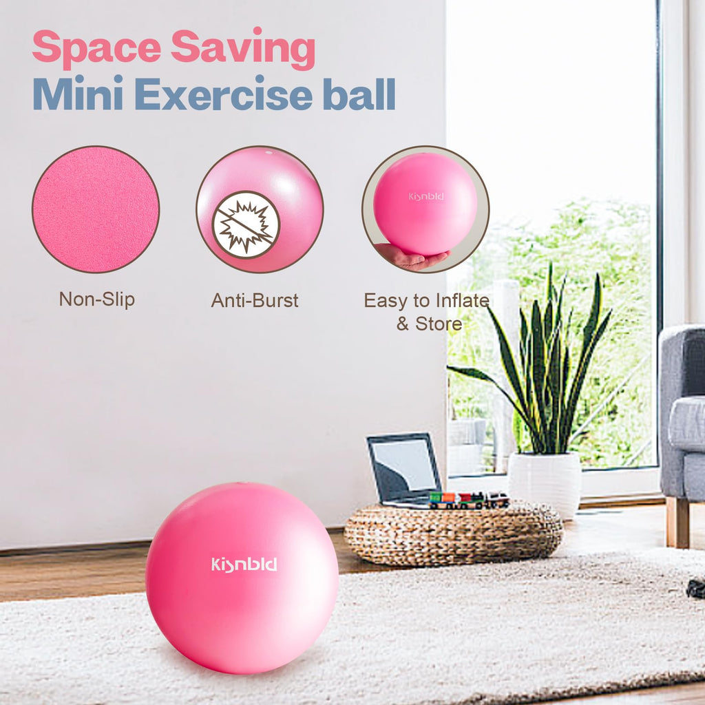 kisnbld 9 Inch Pilates Ball, Small Exercise Ball for Core &Physical Therapy