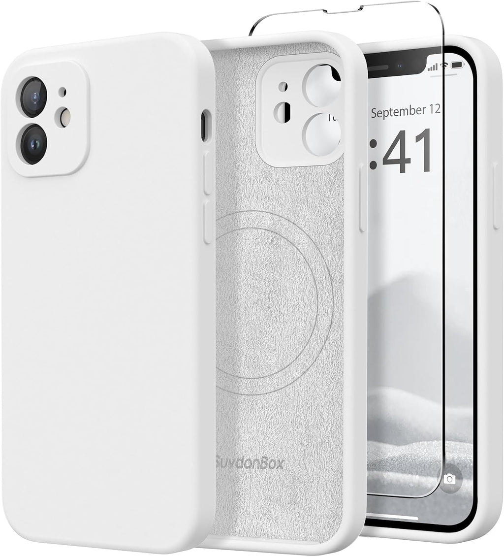 Magnetic for iPhone 12 Case Silicone White