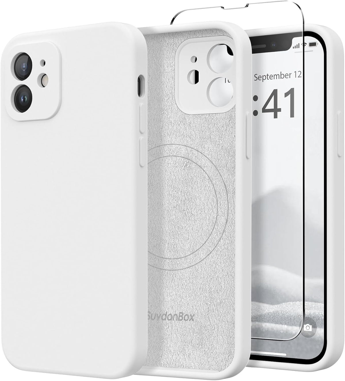 Magnetic for iPhone 12 Case Silicone White