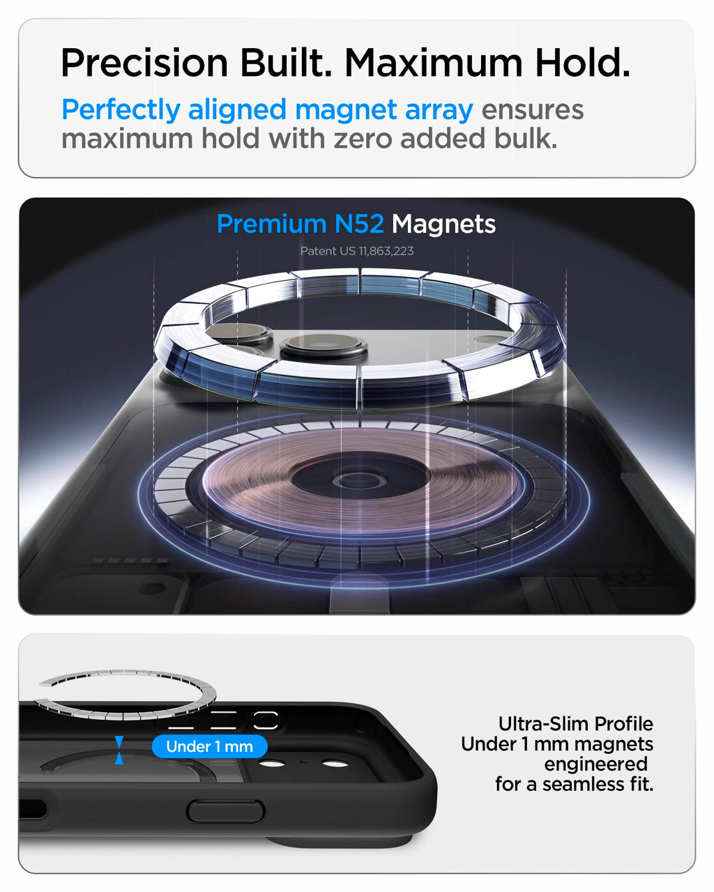 Spigen Ultra Hybrid MagFit for iPhone 17 Pro / 18 Pro Case, Frost Black
