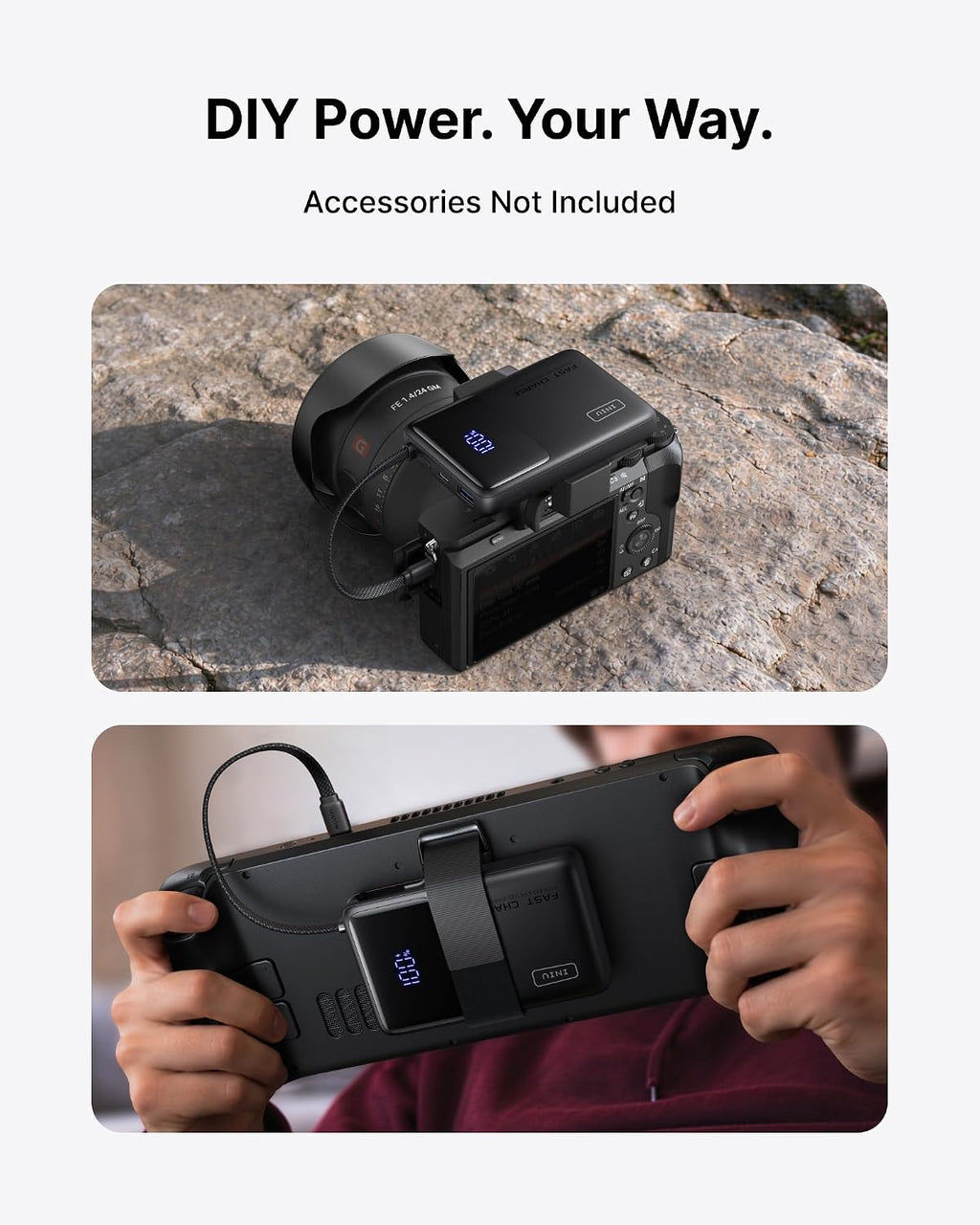 INIU Portable Charger, Smaller 45W Fast Charging Power Bank, 10000mAh Black