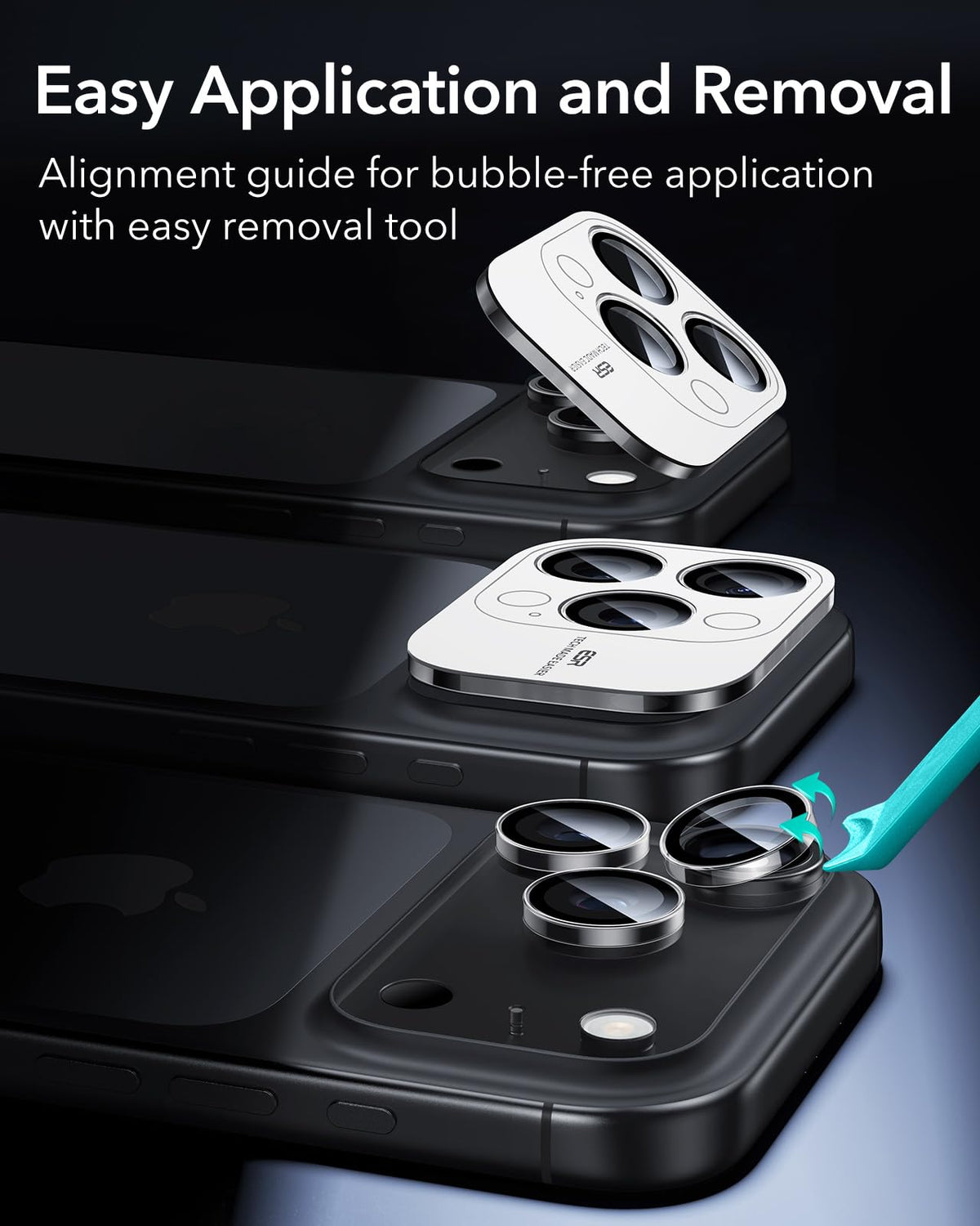ESR for iPhone Duo Camera Lens Protector, 2 Pack, Black