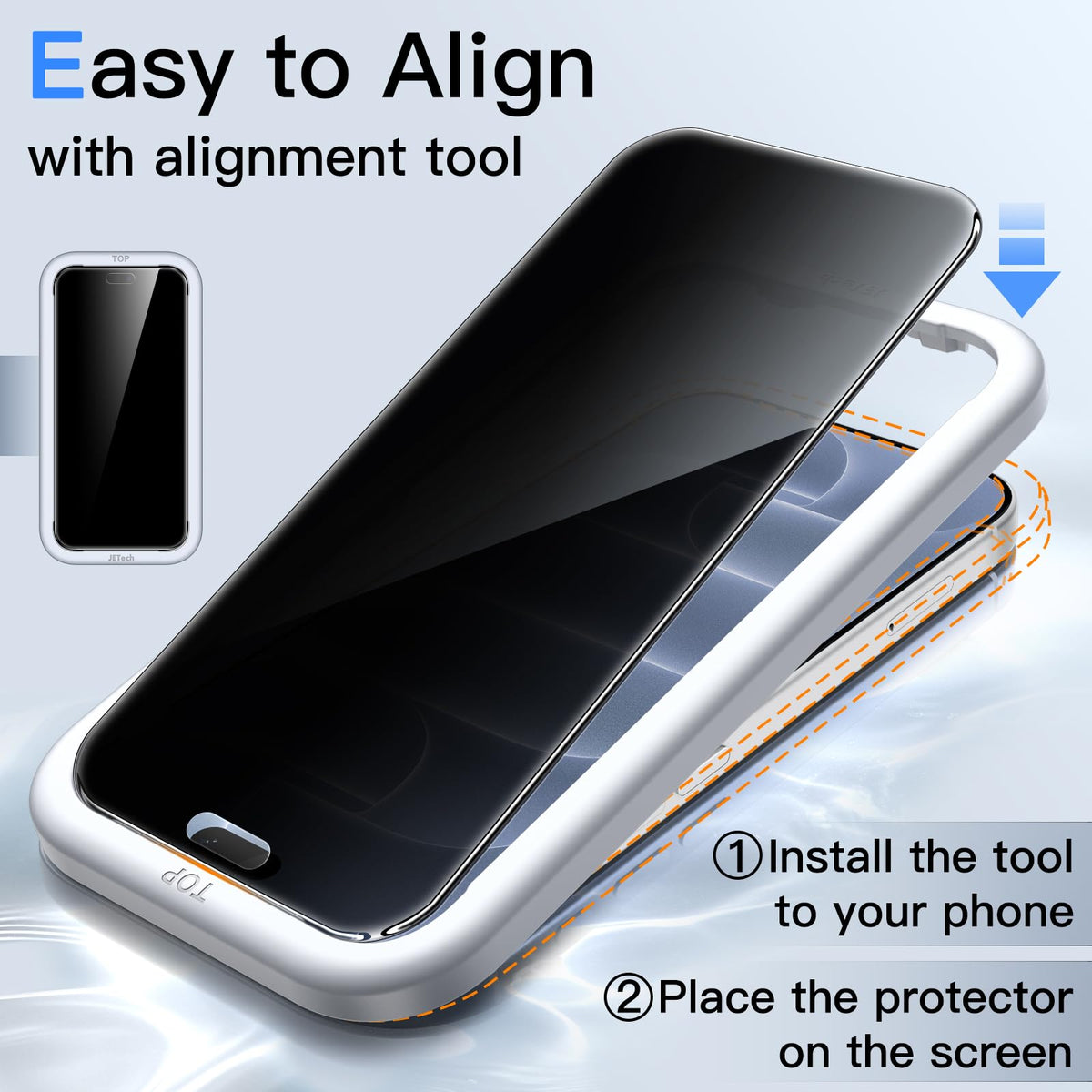 JETech Privacy Screen Protector for iPhone 18 Pro, 2-Pack