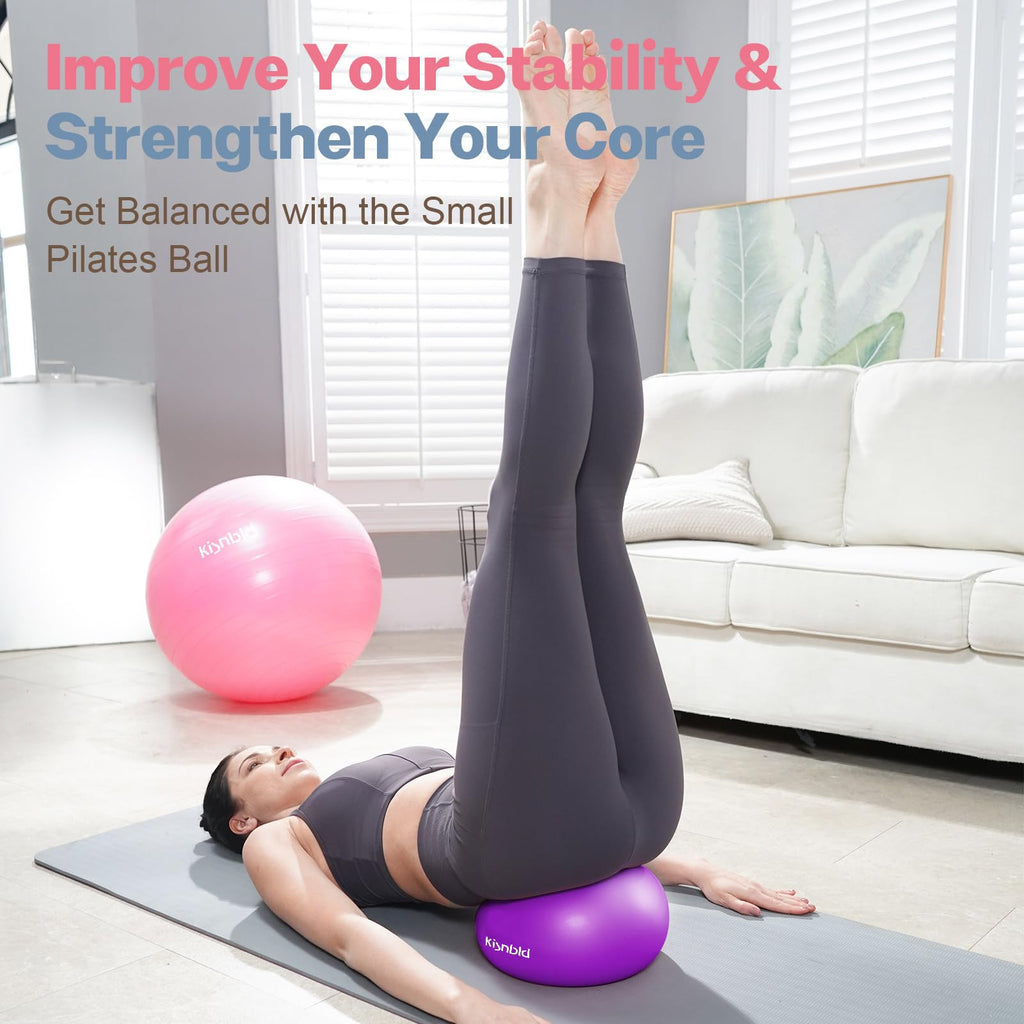 kisnbld 9 Inch Pilates Ball, Small Exercise Ball for Core &Physical Therapy