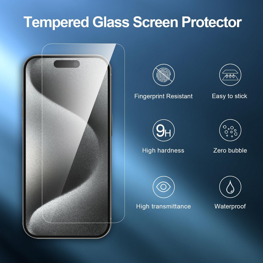 NEW'C for iPhone 16, iPhone 15 Screen Protector Installation Tool Included