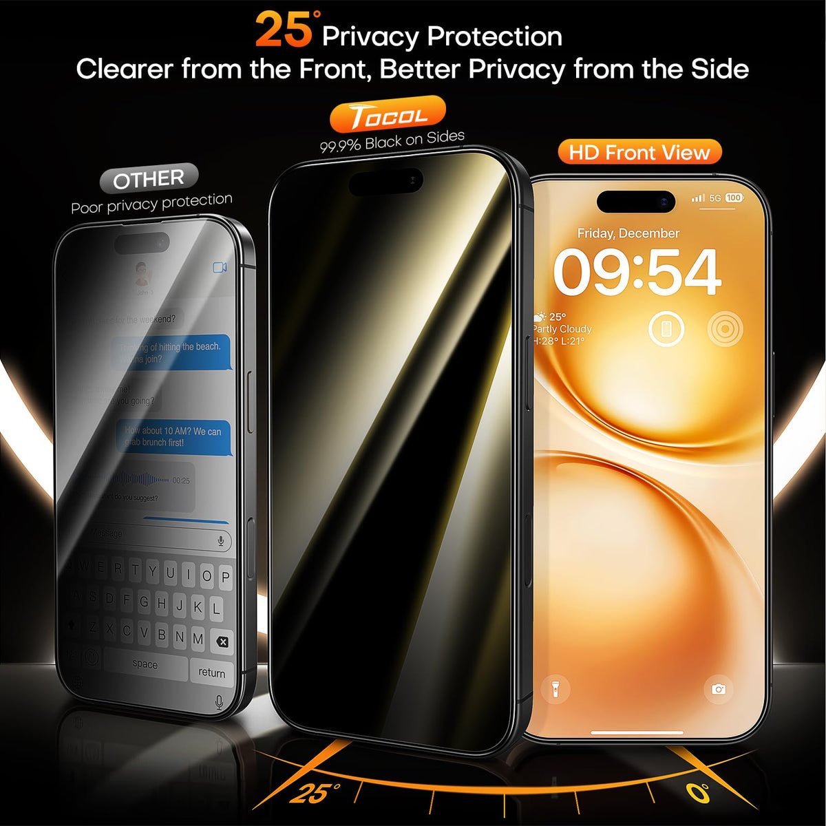 TOCOL for iPhone 17 Pro Max Screen Protector, Easy Installation