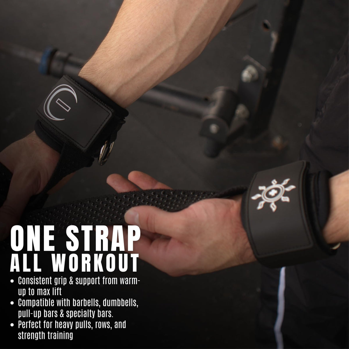 Ekkovision EKKO Weight Lifting Straps With Cuffed D Ring, Wrist Support for Men, Heavy Duty Thick Comfortable Lifting Straps, Secure Fit, Enhanced Grip, Straps for Weightlifting & Gym Training