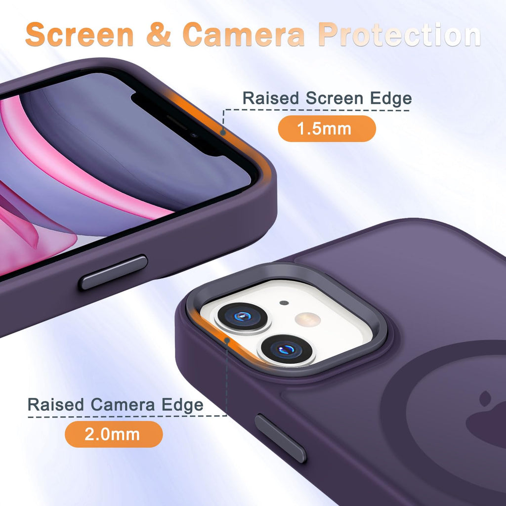 YENAPOON for iPhone 14 Case, iPhone 13 Case, Matte Magnetic Case, Black