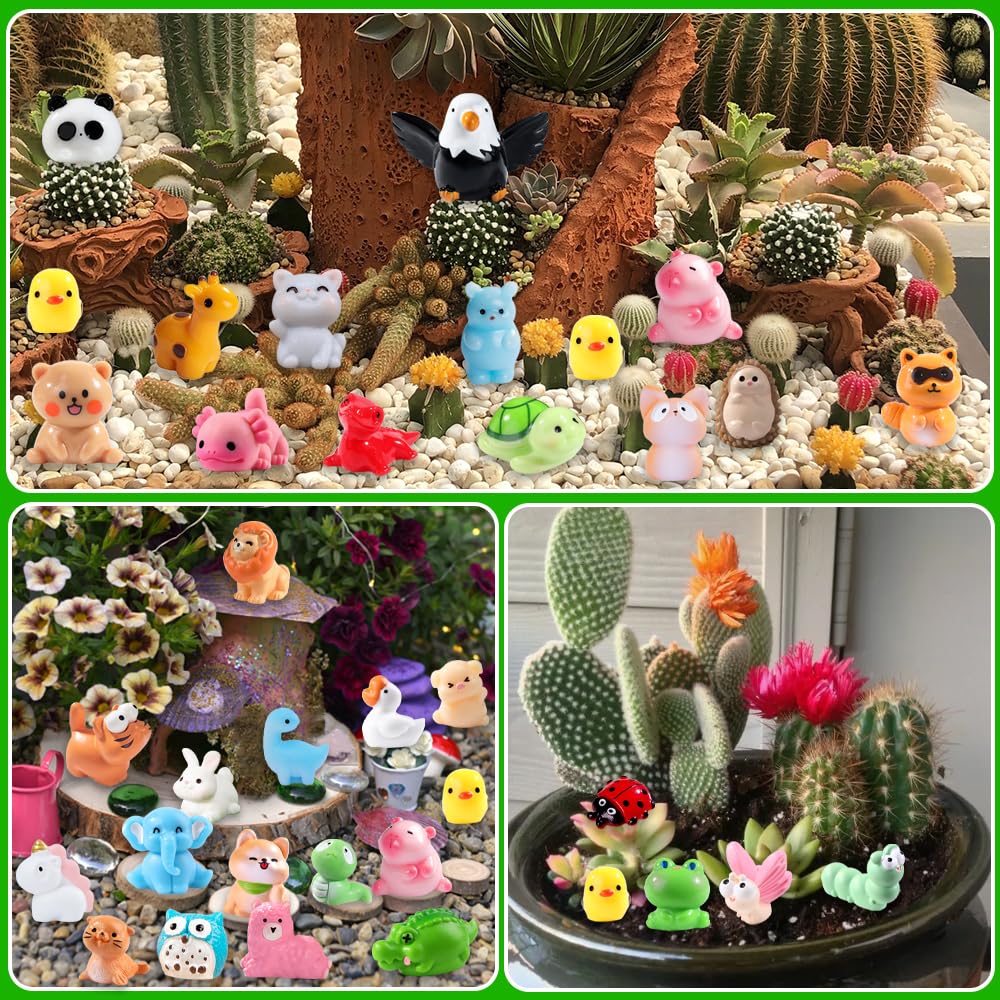 DIYDEC 40PCS Christmas Mini Ducks Figures Toys Miniature Resin Animal Decor