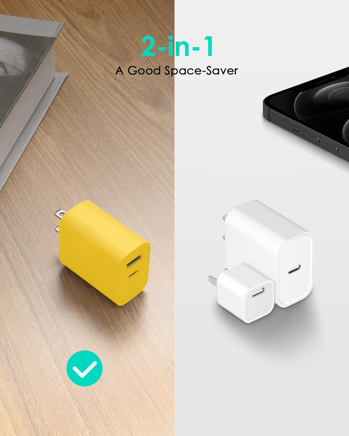 [4 Pack] 20W USB C Charger Block Fast Charging Multiport Adapter