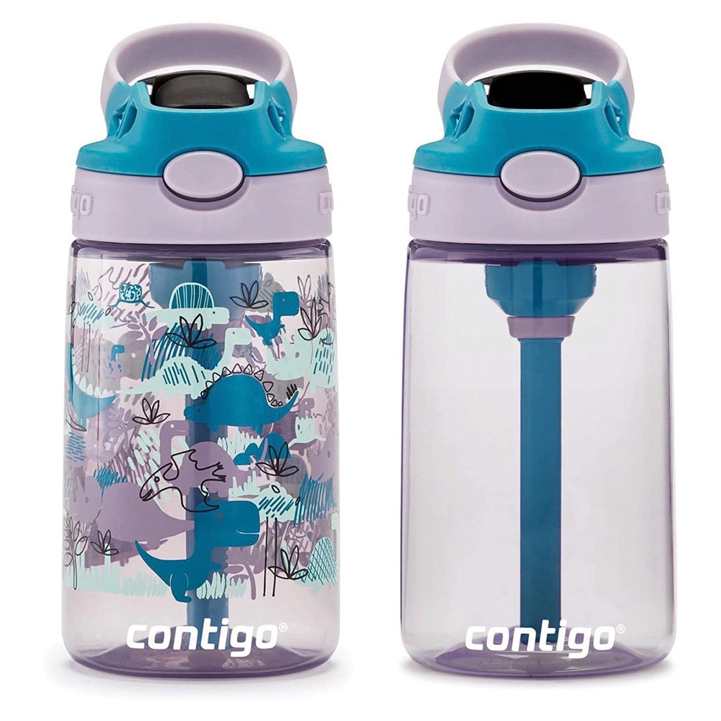 Contigo Aubrey Kids Water Bottle, Dinos & Sharks, 14oz, 2-Count