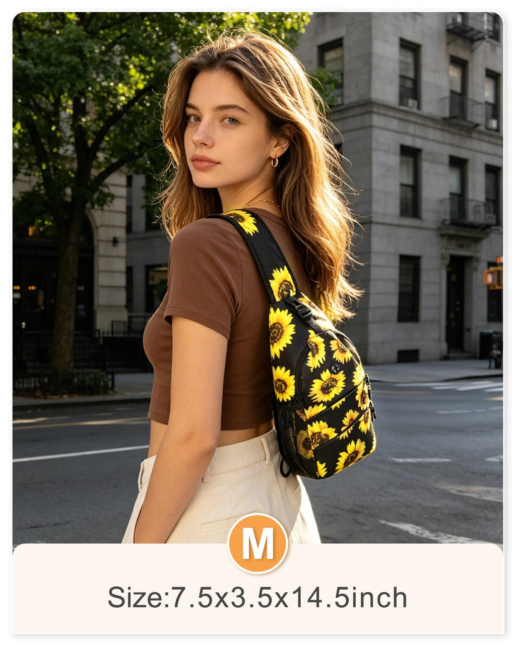 Pritent Crossbody Bags for Women Men Trendy Sling Bag Backpack Casual Chest Bag with Convertible Shoulder Strap